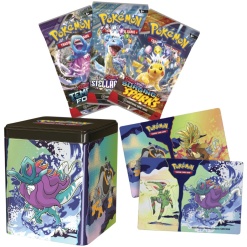 Cartas Pokemon TCG Stacking Tin - 30 Cards y Lata Coleccionable (Español)